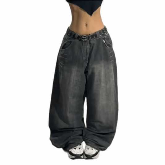 MST Street Era Super Baggy Jeans Dark Grey - Mystyletoday
