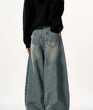 MST Alley 90’s Wide-Leg Baggy Jeans Vintage Blue