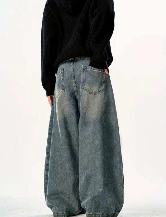 MST Alley 90’s Wide-Leg Baggy Jeans Vintage Blue
