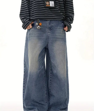 MST Alley 90’s Wide-Leg Baggy Jeans Washed Blue