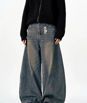 MST Alley 90’s Wide-Leg Baggy Jeans Haze Blue