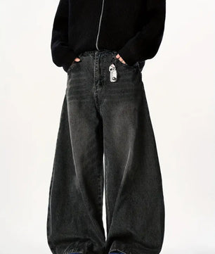 MST Alley 90’s Wide-Leg Baggy Jeans Black