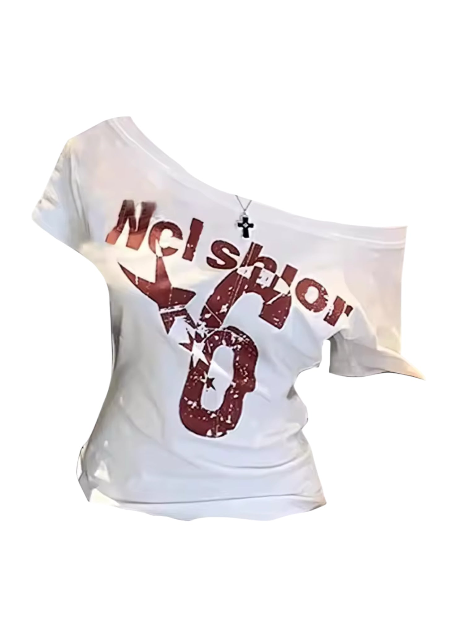 MST Phase 2000s Off-Shoulder waist T-Shirt