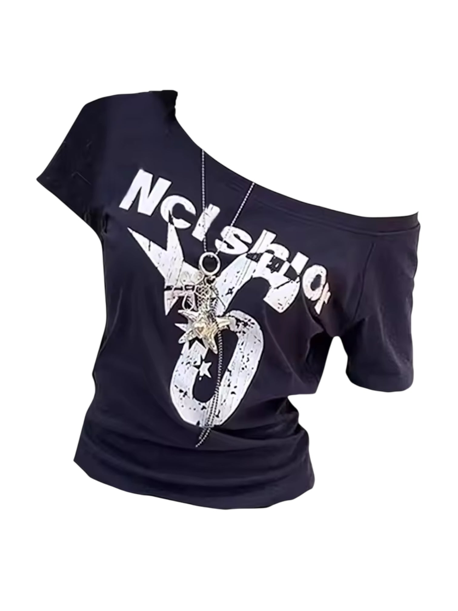 MST Phase 2000s Off-Shoulder waist T-Shirt