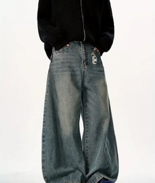 MST Alley 90’s Wide-Leg Baggy Jeans Vintage Blue