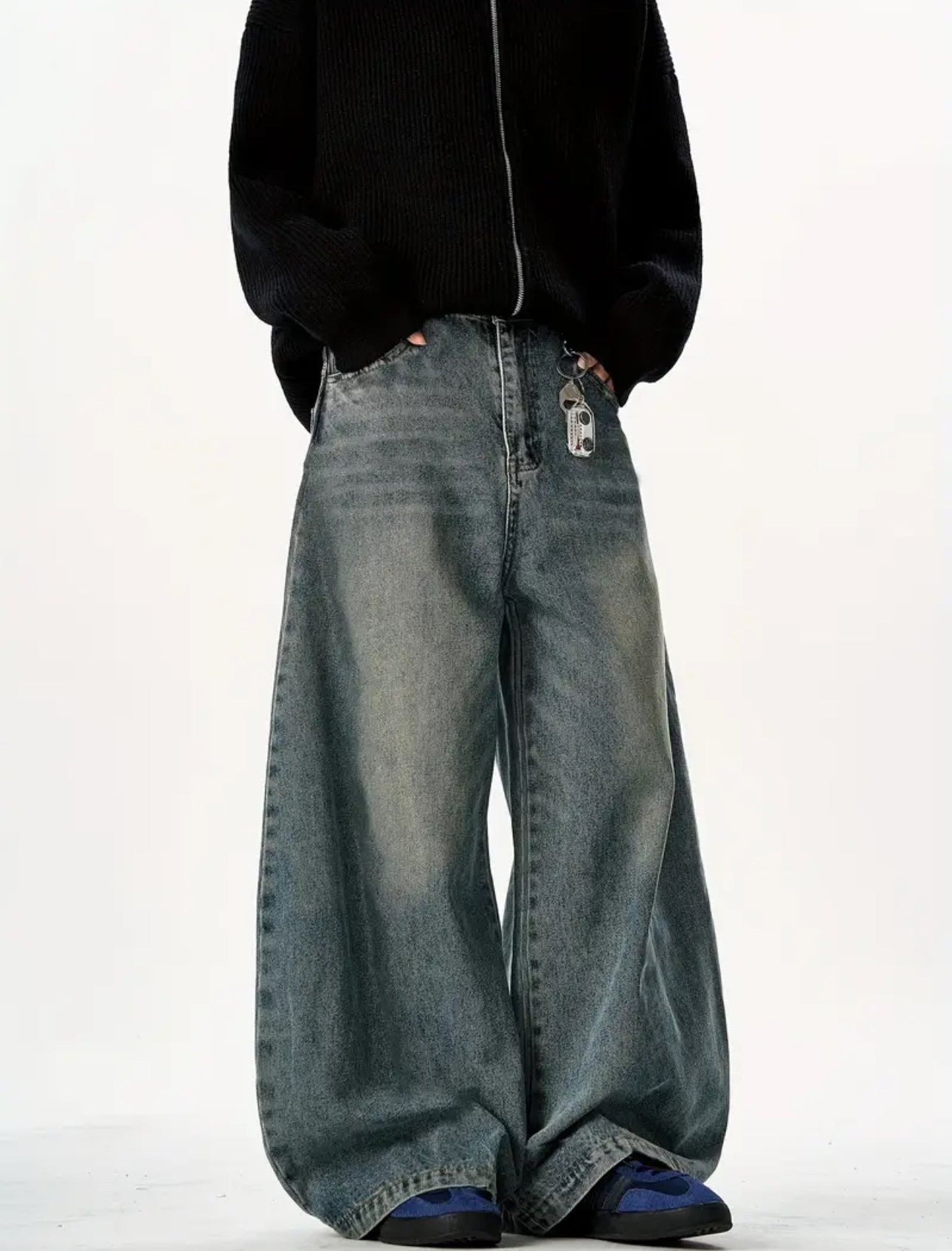 MST Alley 90’s Wide-Leg Baggy Jeans Vintage Blue