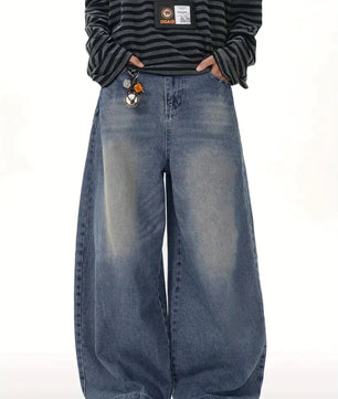 MST Alley 90’s Wide-Leg Baggy Jeans Washed Blue