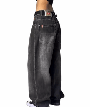 MST Street Era Super Baggy Jeans Black - Mystyletoday