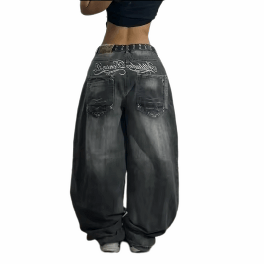 MST Street Era Super Baggy Jeans Dark Grey - Mystyletoday