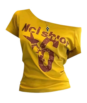 MST Phase 2000s Off-Shoulder waist T-Shirt