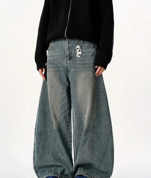 MST Alley 90’s Wide-Leg Baggy Jeans Vintage Blue