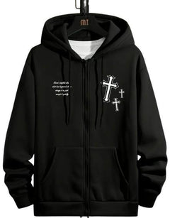 MST God Did Zip-Up Hoodie Black