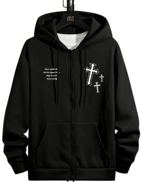 MST God Did Zip-Up Hoodie Black