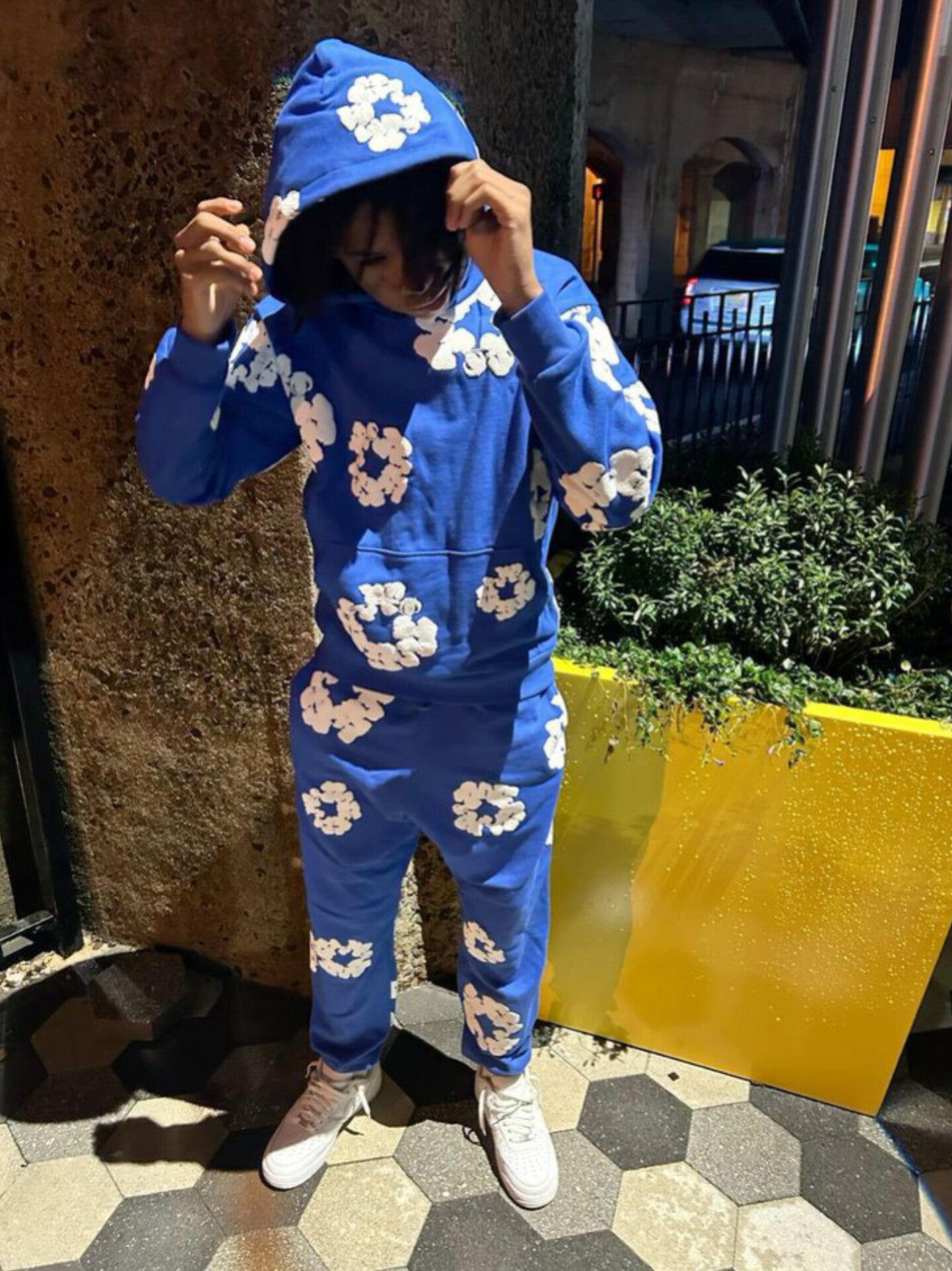 Denim Flower Tears Royal Blue Tracksuit