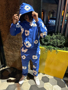 Denim Flower Tears Royal Blue Tracksuit