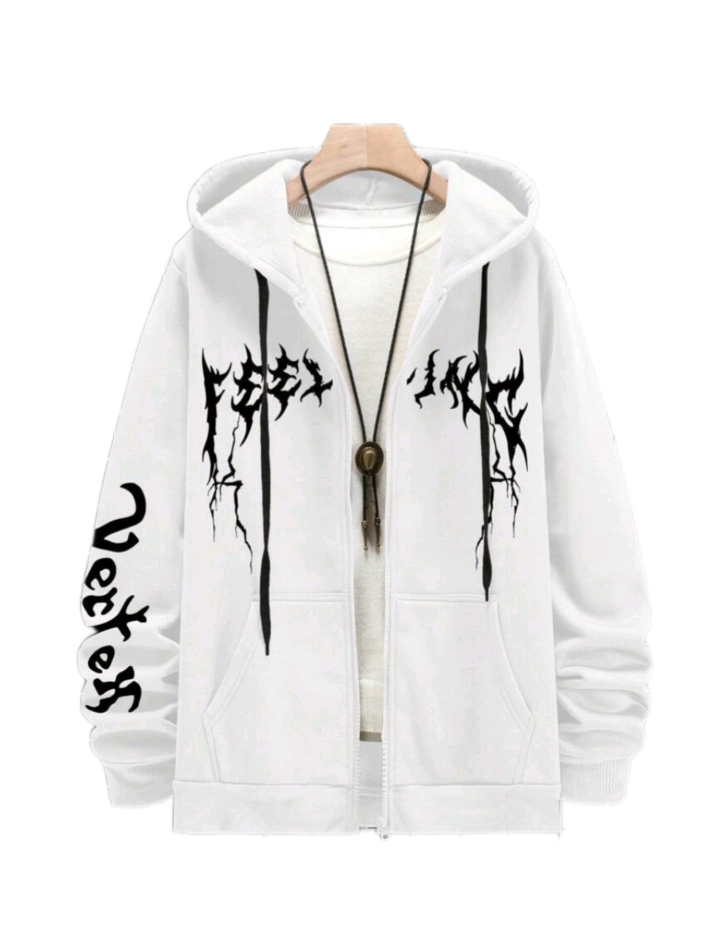 MST Street Era Zip-up Hoodie White