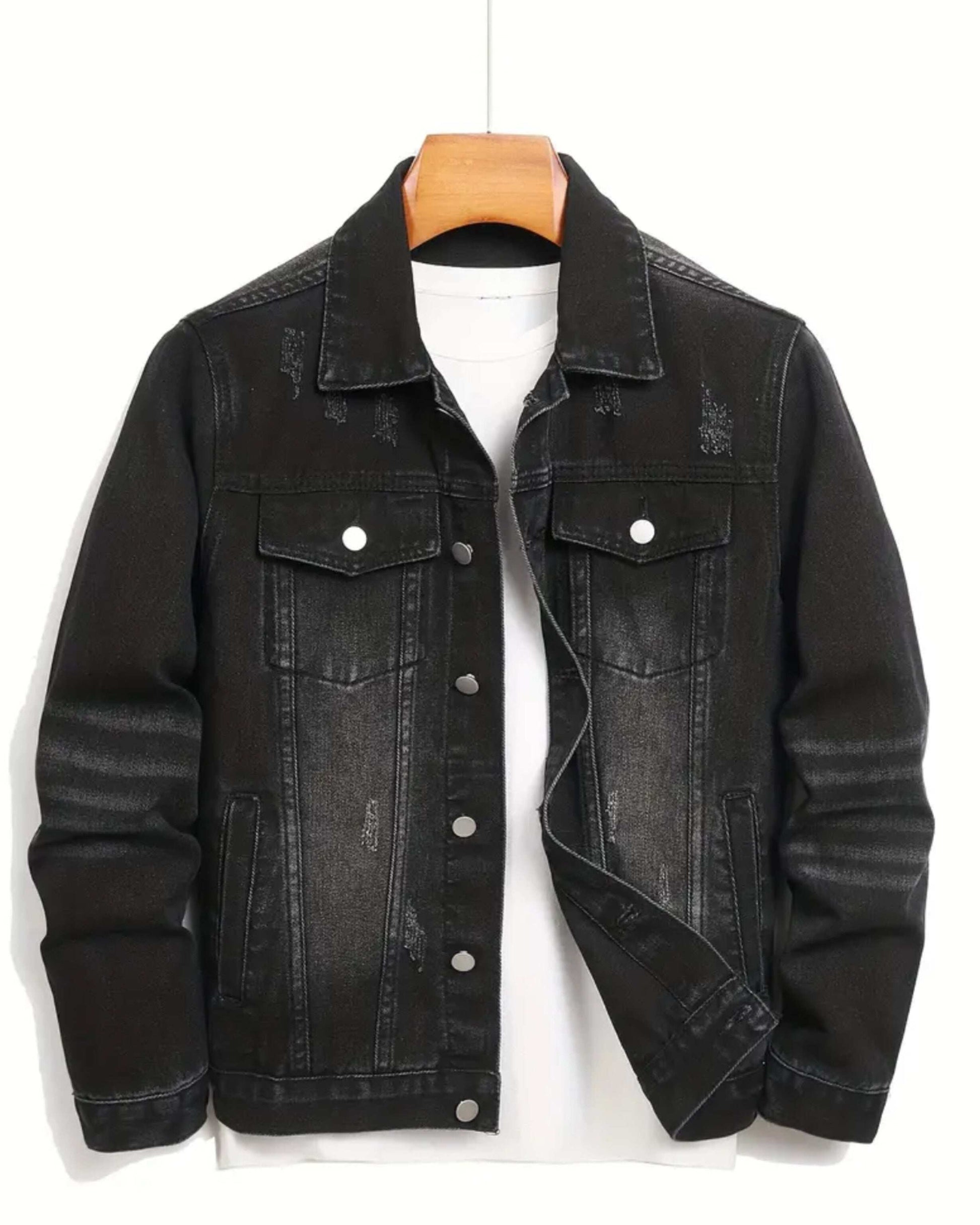 MST Luxury Denim Jacket Black - Mystyletoday