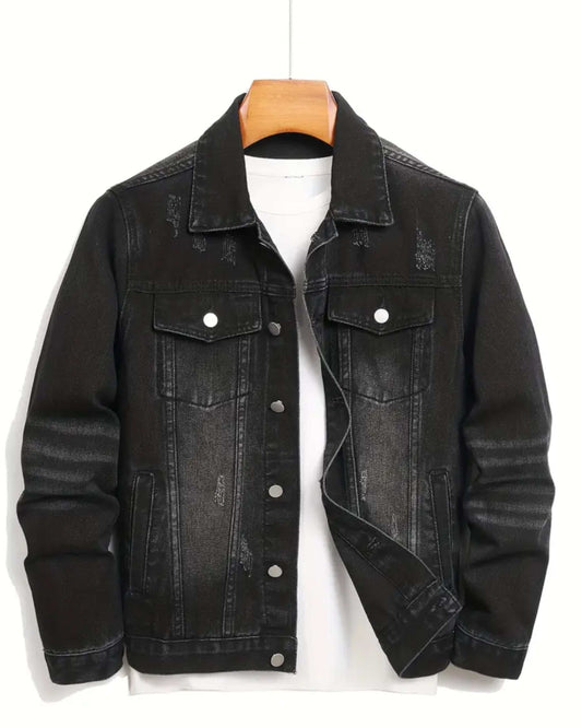 MST Luxury Denim Jacket Black - Mystyletoday