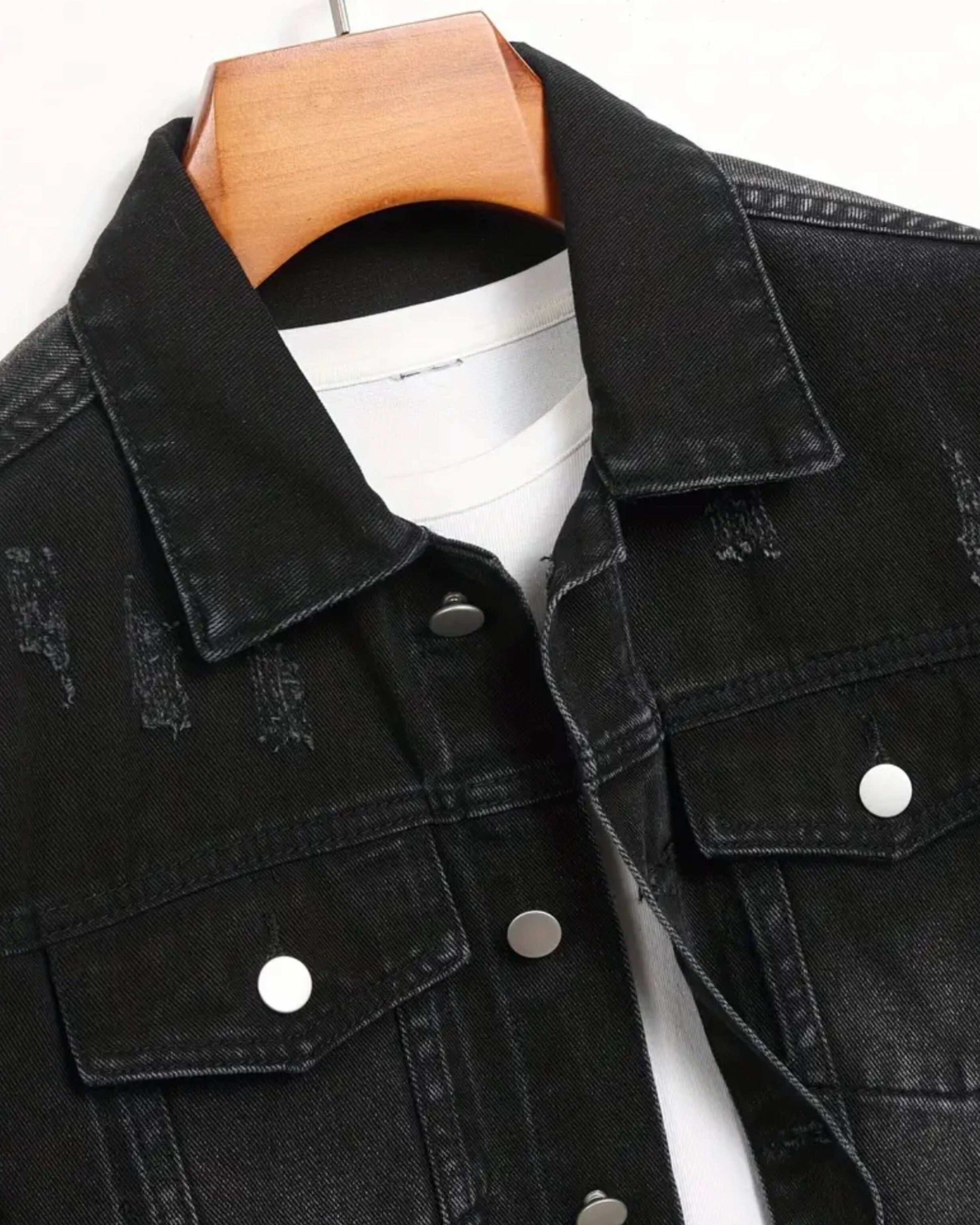 MST Luxury Denim Jacket Black - Mystyletoday
