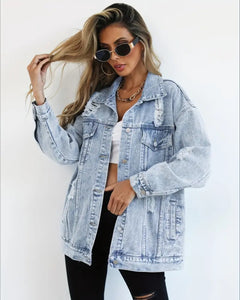 MST Luxury Denim Ripped Jacket Light Blue (Woman)